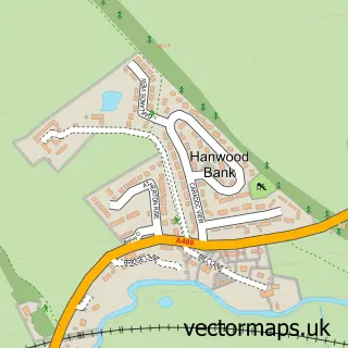 Street map sample of Hanwood Bank, Shropshire