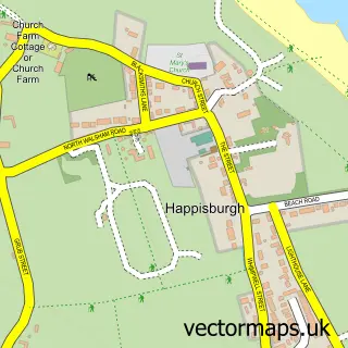 Street map sample of Happisburgh, Norfolk