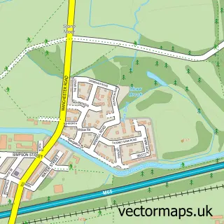 Street map sample of Hapton, Lancashire