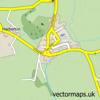 Street map sample of Harberton, Devon