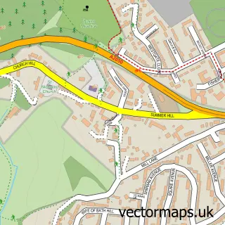 Street map sample of Harbledown, Kent