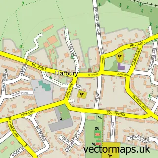 Street map sample of Harbury, Warwickshire