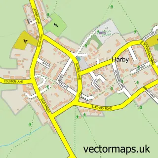 Street map sample of Harby, Leicestershire