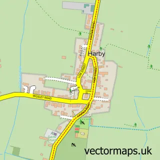 Street map sample of Harby, Nottinghamshire