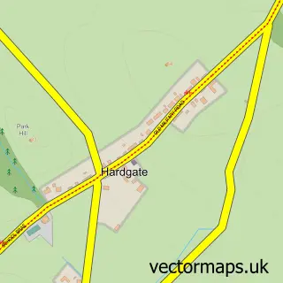 Street map sample of Hardgate, The Stewartry of Kirkcudbright