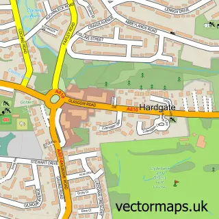 Street map sample of Hardgate, Dunbartonshire