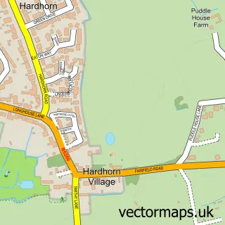 Street map sample of Hardhorn, Lancashire