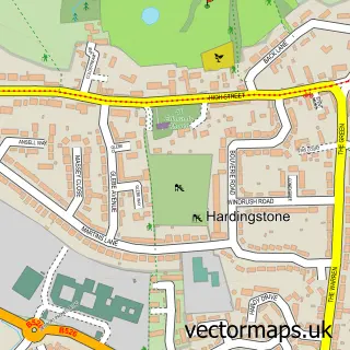 Street map sample of Hardingstone, Northamptonshire