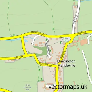 Street map sample of Hardington Mandeville, Somerset