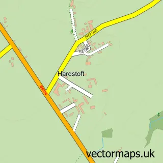 Street map sample of Hardstoft, Derbyshire