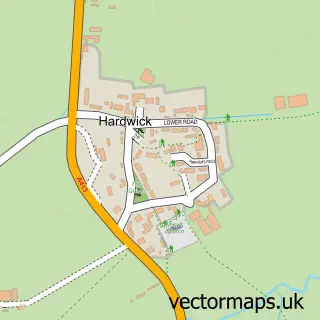 Street map sample of Hardwick, Buckinghamshire