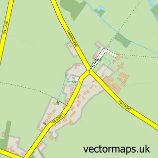 Street map sample of Hardwick, Norfolk