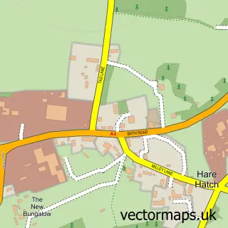 Street map sample of Hare Hatch, Berkshire