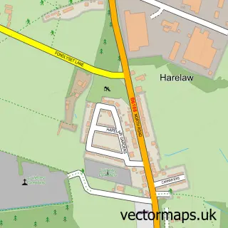 Street map sample of Harelaw, Durham