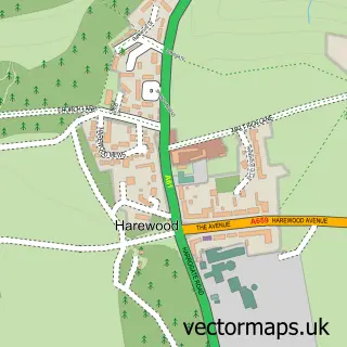 Street map sample of Harewood, West Yorkshire