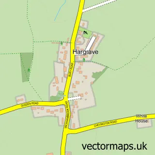 Street map sample of Hargrave, Suffolk