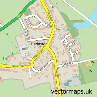 Street map sample of Harlaxton, Lincolnshire