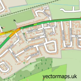 Street map sample of Harlequin, Nottinghamshire