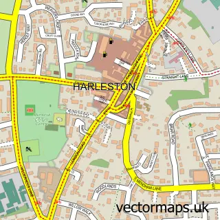 Street map sample of Harleston, Norfolk