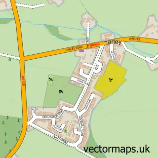 Street map sample of Harley, South Yorkshire