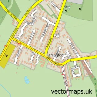 Street map sample of Harlington, South Yorkshire