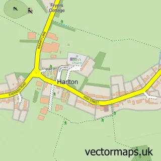 Street map sample of Harlton, Cambridgeshire