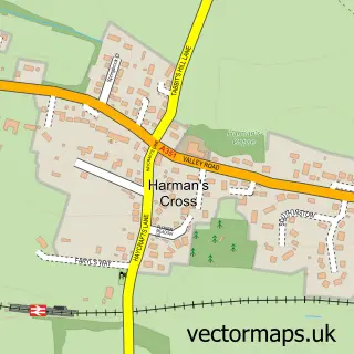 Street map sample of Harman's Cross, Dorset