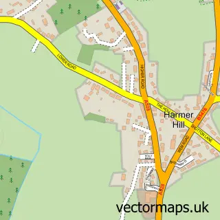 Street map sample of Harmer Hill, Shropshire