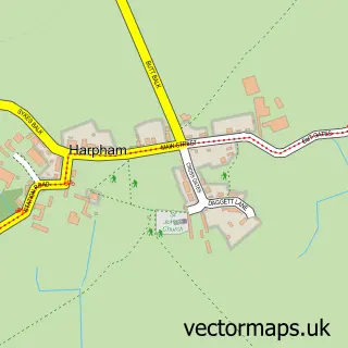 Street map sample of Harpham, East Riding of Yorkshire
