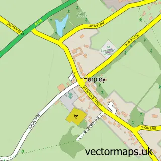 Street map sample of Harpley, Norfolk