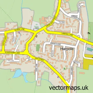 Street map sample of Harpole, Northamptonshire