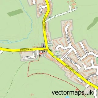 Street map sample of Harpur Hill, Derbyshire