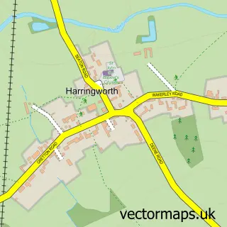 Street map sample of Harringworth, Northamptonshire