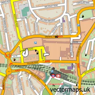 Street map sample of Harrow, Greater London