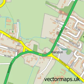 Street map sample of Harston, Cambridgeshire