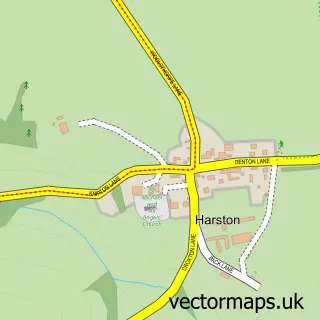 Street map sample of Harston, Leicestershire