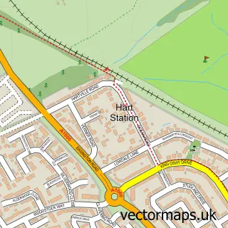 Street map sample of Hart Station, Durham