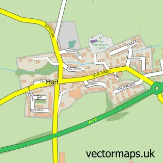 Street map sample of Hart, Durham