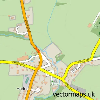 Street map sample of Hartest, Suffolk