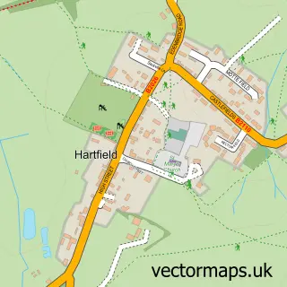Street map sample of Hartfield, East Sussex
