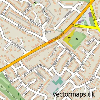 Street map sample of Hartford, Cheshire