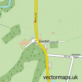 Street map sample of Harthill, Cheshire