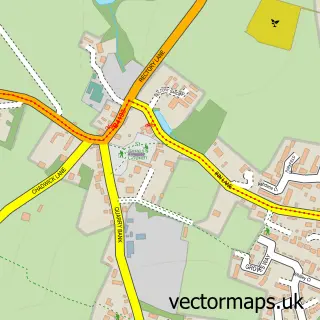 Street map sample of Hartlebury, Worcestershire