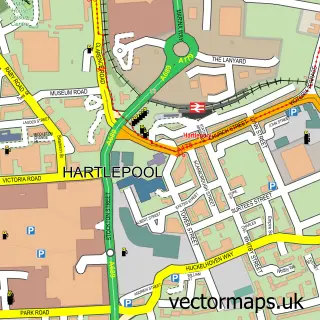 Street map sample of Hartlepool, Durham