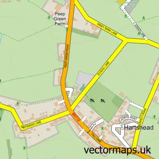 Street map sample of Hartshead, West Yorkshire