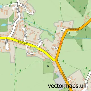 Street map sample of Hartshorne, Derbyshire