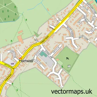 Street map sample of Hartwell, Northamptonshire