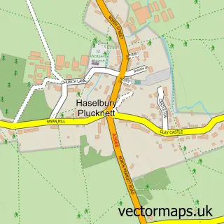 Street map sample of Haselbury Plucknett, Somerset