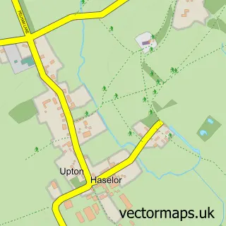 Street map sample of Haselor, Warwickshire