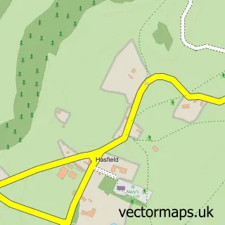 Street map sample of Hasfield, Gloucestershire